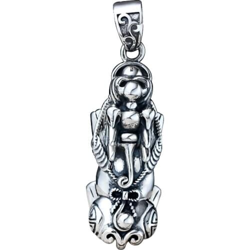 925 Large Pixiu Sterling Silver Pendant Mens Pendant Fortune-Seeking Personality Male Fit Women and Man