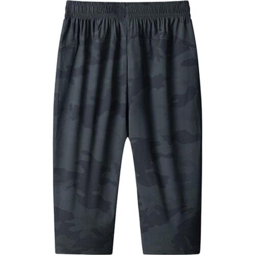 Trousers Over Knee Elastic Waistband Nylon Men Shorts Track Pants for Fitness