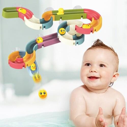 Childrens Baby Bathroom Bath Toys Bath Tubs Beach Water Toys Assembling Track Water Games Drifting Little Yellow Duck Toys