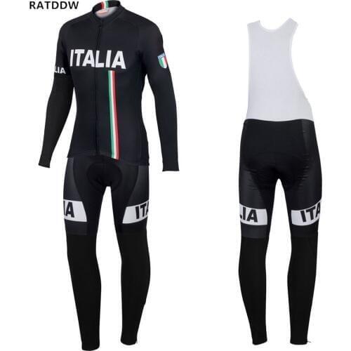 Italy Winter Thermal Cycling Clothing 2017 Men Fleece Jersey Bike Bicycle suits Cycling Kit Bicycle Clothing Ropa Ciclismo