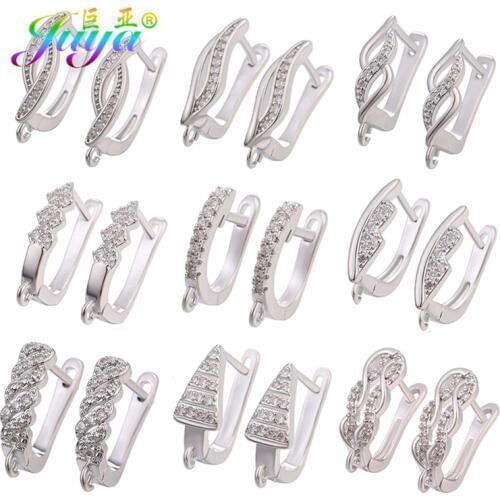 Juya DIY Schwenzy Making Supplies Gold/SilverColor Basic Bail Earring Hooks Accessories For Handmade Dangle Earrings Making