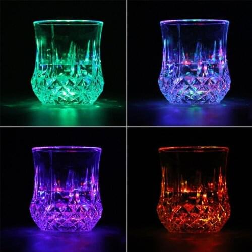 Colorful LED Flashing Glowing Water Liquid Activated Light-up Wine Beer Glass Cup Homehold Wedding Party Bar Romantic Decoration