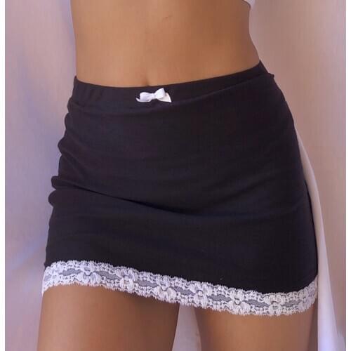 Fashion White Lace High Waist Mini Skirts Women Pencil Skirt Bodycon Short Skirt Ladies Black Harajuku Streetwear