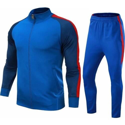 Men Running Jacket Suits Sports Long Sleeves Sets Gym Soccer Basketball Tracksuits Training Pants Jogging Jackets Sportswear