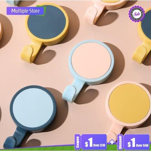 3pcs Creative Color Rotary Hooks Set Strong Multi Function Bathroom Key Holder Wall Clothes Kitchen Hanger Organizer Suction Cup