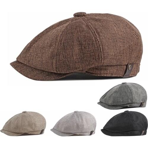 2021 New Mens Casual Newsboy Hat Spring and Autumn Thin Retro Beret Hat Fashion Wild Casual Hat Unisex Wild Octagonal Hats