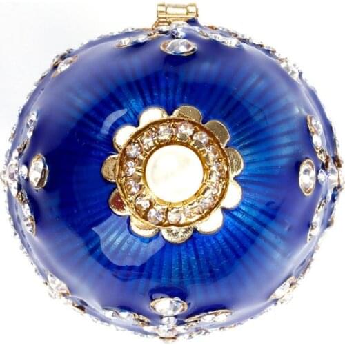 Jewelry Organizer,Hand Painted Enameled Egg Hand-Painted Sculpted Figure Vintage Style Decorative Hinged Jewelry Trinket