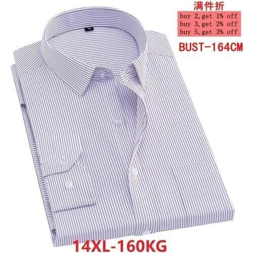Large size 7XL 8XL 9XL Mens Long Sleeve Lapel Shirt 10XL 11XL 12XL 13XL 14XL Business Casual Office Official Occupation 8 Color
