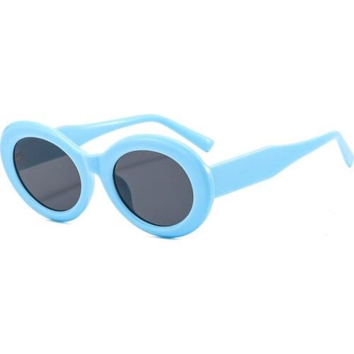 2021 Retro Oval Sunglasses Women Fashion Blue Gray Shades UV400 Trending Men Brand Designer Round Sun Glasses
