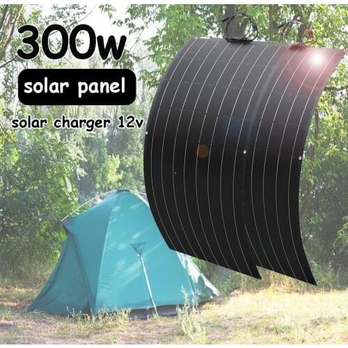 Solar panel 12v 300w flexible photovoltaic system kit solar cell battery charger for car RV boat light camping home camper 1000w