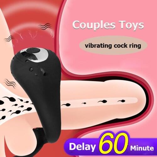Vibrator Penis Rings Delay Ejaculation Clitoris Stimulator Cock Ring Vibrating Male Masturbator Sex Toys for Men Cockrings