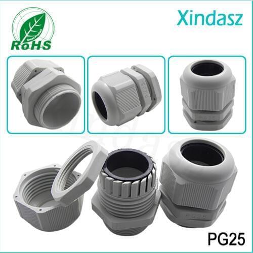XD-PG25 100pcs/Lot)Waterproof Dustproof plastic cable gland cable joint waterproof cable gland PG25