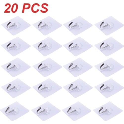 0pcs Strong Self Adhesive Door Wall Hangers Hook Suction Heavy Load Rack Cup Sucker Transparent for Kitchen Bathroom Hooks