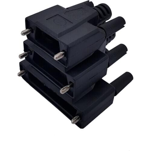 1PCS DB9/DB15/DB25 black shell male and female serial port plug one time injection molding shell