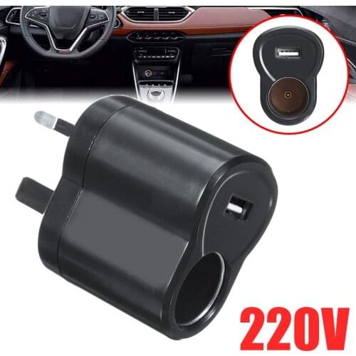 1pc UK Plug AC110V/220V To DC 12V 6W Car Cigarette Lighter Switch Power Supply USB Charging Adapter Socket Plug Auto Accessories