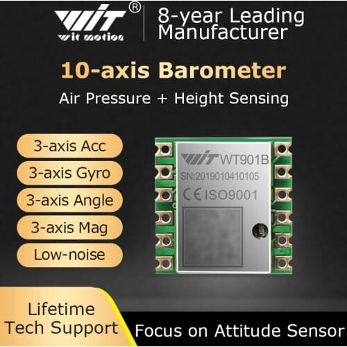 WitMotion WT901B AHRS MPU9250 10-Axis Barometer+Tilt Sensor, Accelerometer+Gyroscope+Angle +Magnetometer with Kalman Filtering