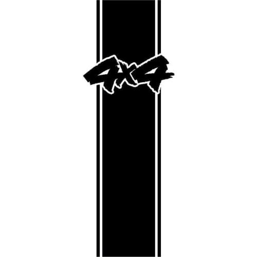 5.1cm*14.3cm 4x4 RACING RALLY STRIPES HEMI Vinyl Decal Car Sticker Black/Silver S6-3552