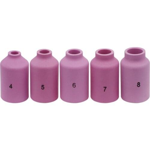 5pcs TIG Alumina Nozzles Ceramic Shield Cup 54N14 #8 54N15 #7 54N16 #6 54N17 #5 54N18 #4 For SR WP 17 18 26 TIG Welding Torch