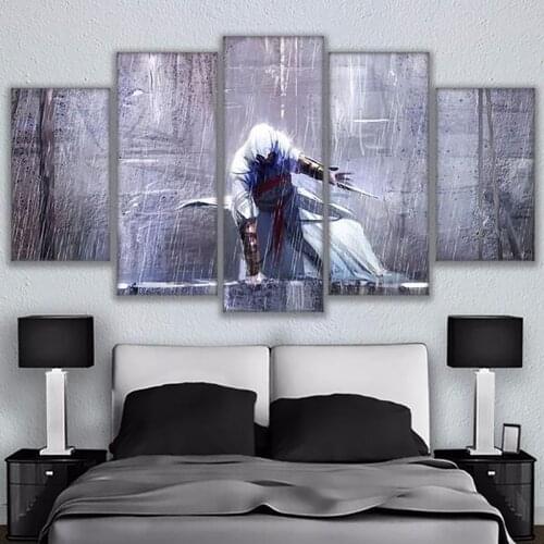 5 Pieces Wall Art Canvas Painting Movie Figure Poster Assassins Creed Nordic Modern Home Decoration Framework Pictures