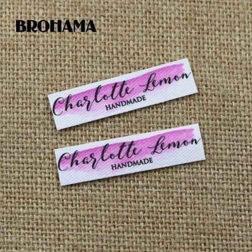 96 pieces Custom logo labels, Name iron on label, Custom Clothing tags, Organic Cotton Labels