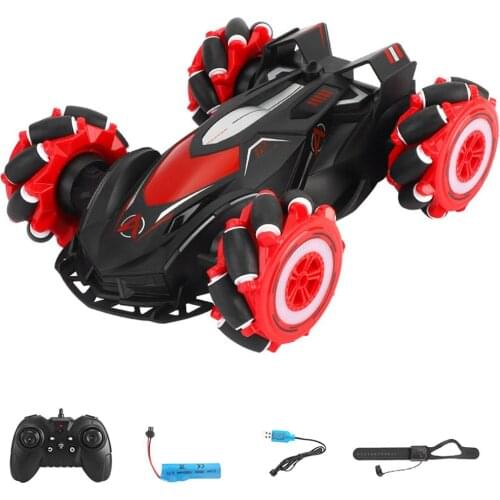 D885 1:14 2.4G 4WD Remote Control Stunt Car With Light Spray Deformation Gesture Sensing Music RC Drift Vehicle