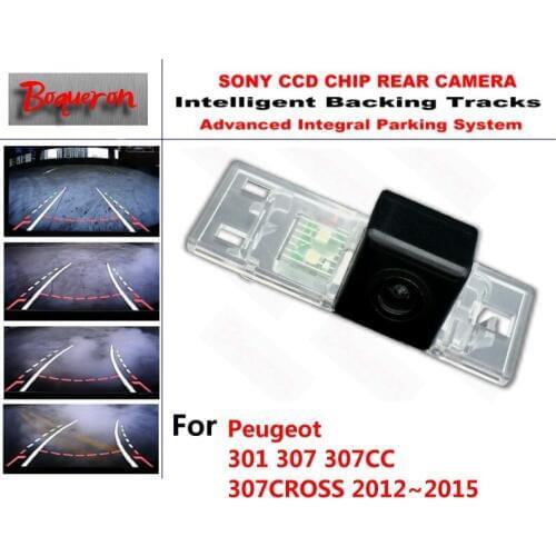 For Peugeot 301 307 307CC 307CROSS 2012~2015 CCD Car Backup Parking Camera Intelligent Tracks Dynamic Guidance Rear View Camera