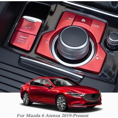 Car Styling Interior Mouldings Electronic Handbrake Sequins For Mazda 6 Atenza 2019-Present Multimedia Button Hollow Sequins