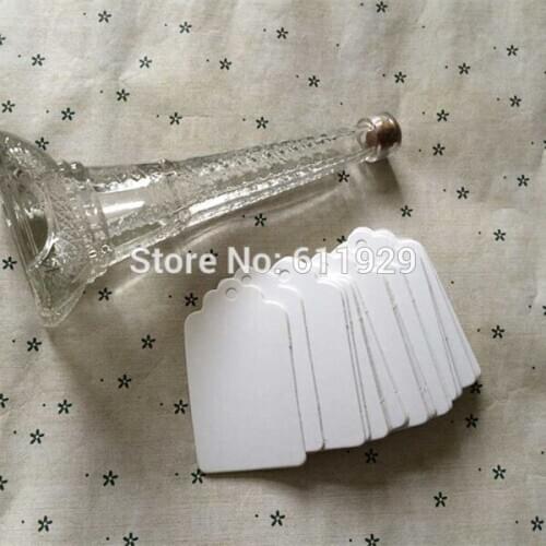 Free shipping wholesales 4x8cm 400 pcs a lot blank white 350gsm paper tag gift packing labels/garment printed labels hang tag