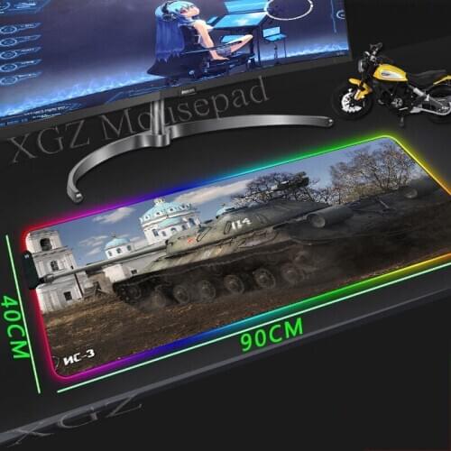 XGZ Movie White Castle with Tank Custom Large RGB Mouse Pad Black Lock-edge Office Computer Desk Mat Rubber Non-slip Xxl