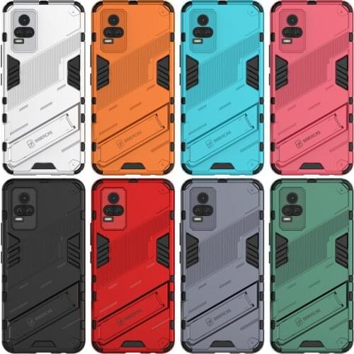 Shield Phone case For VIVO Y73 V21e V21 Y72 Y53S Y51 IQOO 7 Z3 VIVO X60 Pro case Hybrid Shockproof Holder stand Cover Fundas