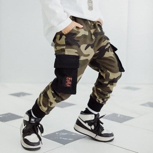 Kids pants Boys' camouflage overalls new style childrens sports pants boys children spring and autumn trousers 2-8 years