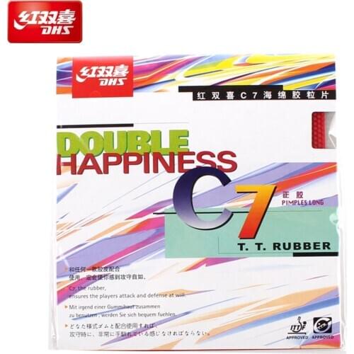 DHS C7 Defense / Loop / Spin short Pips-Out Table Tennis PingPong Rubber With Sponge(pimples out rubber)