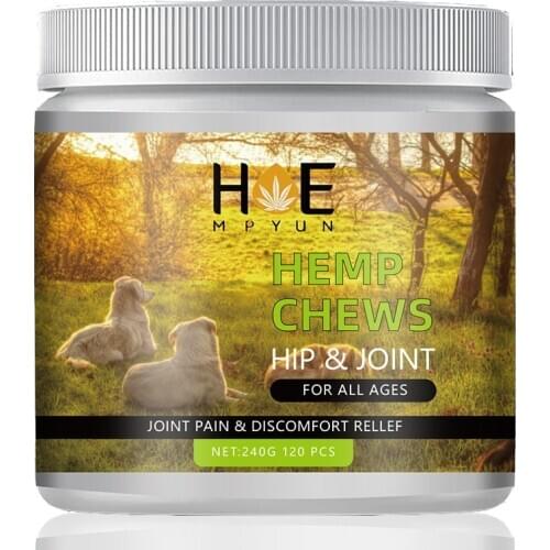 Hempyun-Organic Hemp Chews Hip and Joint Supplement Glucosamine for Dogs
