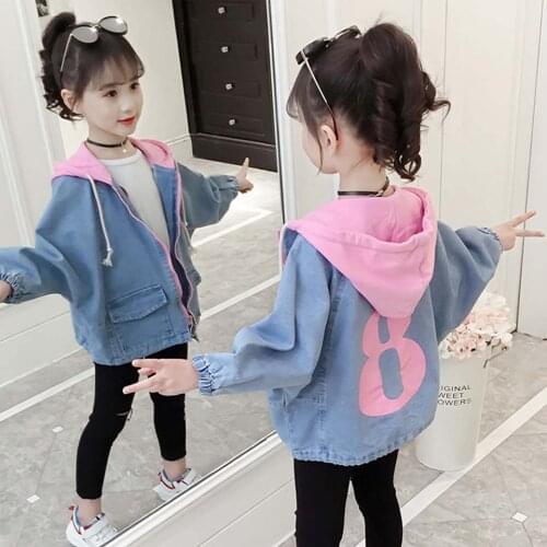 4-13Years Big Girls Denim Jackets 2019 New Fashion Children Outwear Coat Spring Autumn Kids Girls Cowboy Jacket 2 Colors