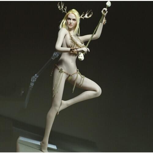 In Stock 1/6 Scale Golden Antler Metal Corset with Tassel Metal Underpants Set for 12in Action Figure Body Toys