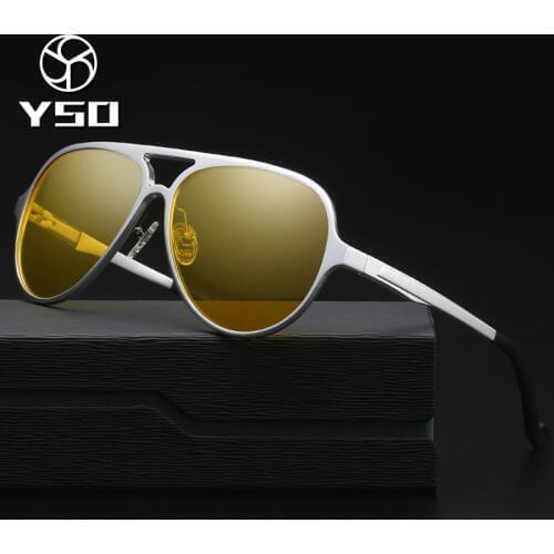 YSO Night Vision Glasses Men Aluminium Magnesium Frame Polarized Night Vision Goggles For Car Driving Fishing Anti Glare 8560
