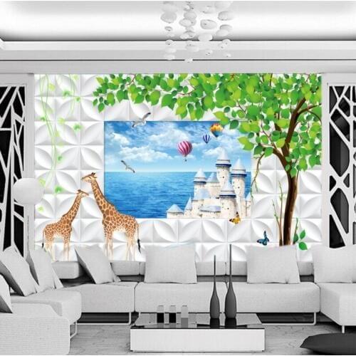 Custom mural Trees 3d Stereo Mural Custom Window Outside Landscape Background Wall mural Living Room Restaurant Wallpaper