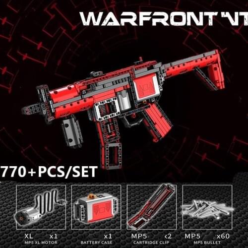 NEW Electric Motor Power MP5 SWAT Toys Gun Fit Technic Submachine Model Building Block Brick Boy Birthday Gifts Kids