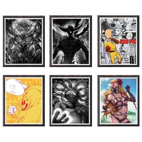 One Punch Man Do-S Garou Lord Boros Saitama Gyoro Decorative Poster Art Prints,8 x 10 Inches,No Frame,Set of 6