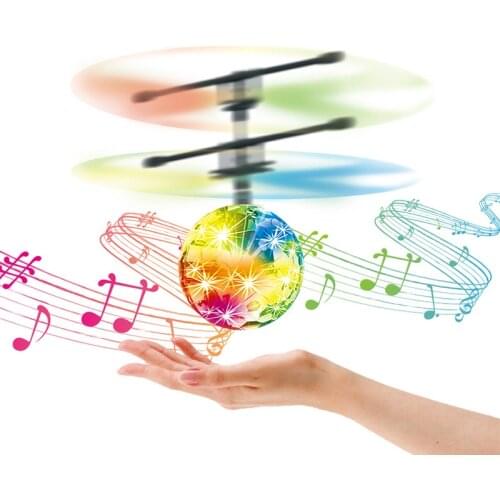 RC Flying Ball RGB Lights LED Luminous Fly Orb Musical Infrared Induction Aircraft Remote Control Toys for Children Kids Gift
