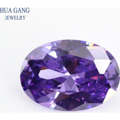 Size 2x3~18x25mm Oval Shape Cut 5A Purple CZ Stone Synthetic Gems Cubic Zirconia For Jewelry Wholesale Free Shipping