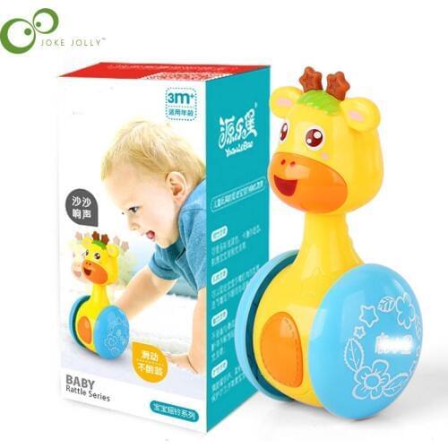 Cute Deer Style Tumbler Rattles With gutta Roly-Poly Rustle Sound Boxed Toy For Baby Over Three Months WYQ
