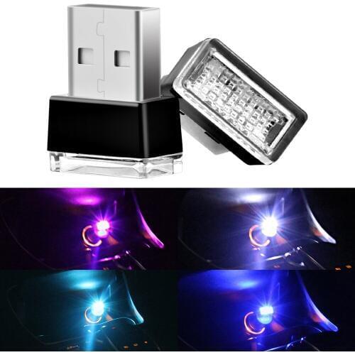 Universal Portable Car USB LED Atmosphere Light Auto 5 Color Decorative Lamp Emergency Lighting PC Plug
