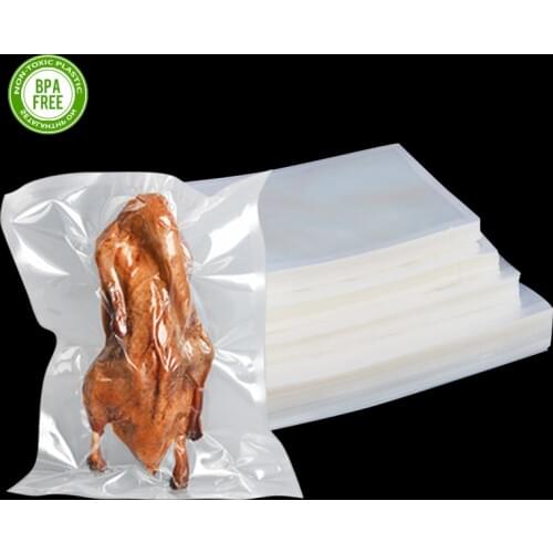 100PCS /Lot Vacuum Bags For Food BPA-Free Storage Film Heated& Freezer Bags Kitchen Food Grade Packaging Bag For Vacuum Sealer