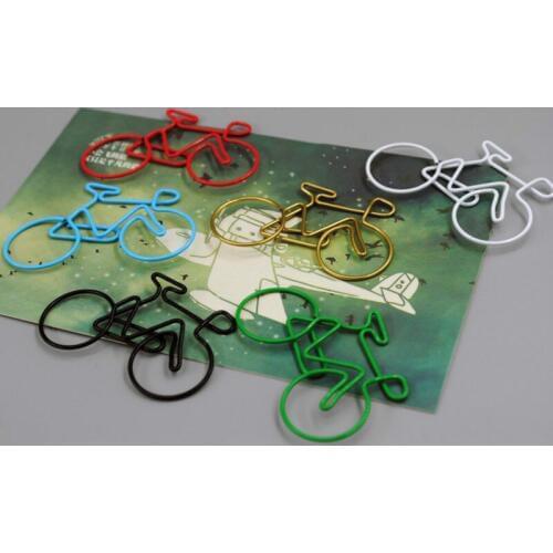 Bicycle paper clips bike shaped metal paper clip bookmark multicolour customize bike paper clips