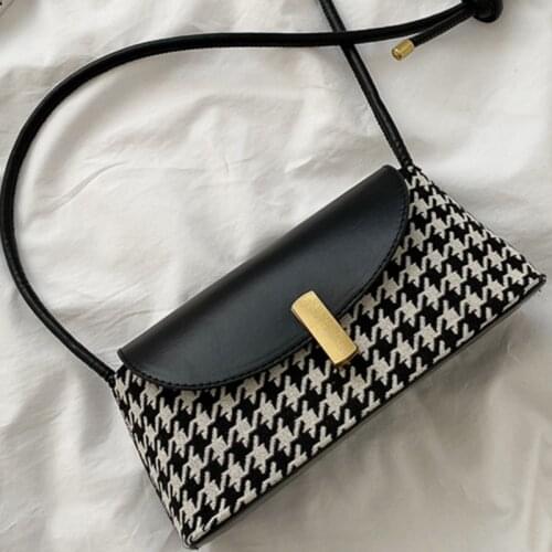 Houndstooth Shoulder Crossbody Bags for Women 2021 High Quality Womens Designer Fashion Lady Small Purse Handbag Messenger Bag