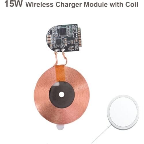 15W Wireless Charger Module Transmitter PCBA Circuit Board with Qi Coil for iphone 12 pro Magsafe Fast Wireless Charger Module