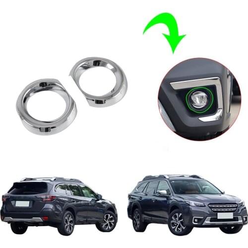 2PCS Bumper Plated ABS Chrome Front Fog Light Lamp Cover Trim For Subaru Outback 2021
