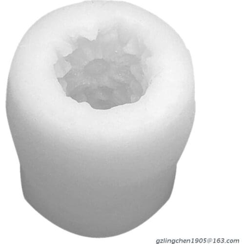 P8DE 3D Cylindrical Sunflower Silicone Candle Mold DIY Craft Handmade Soap Cake Mould