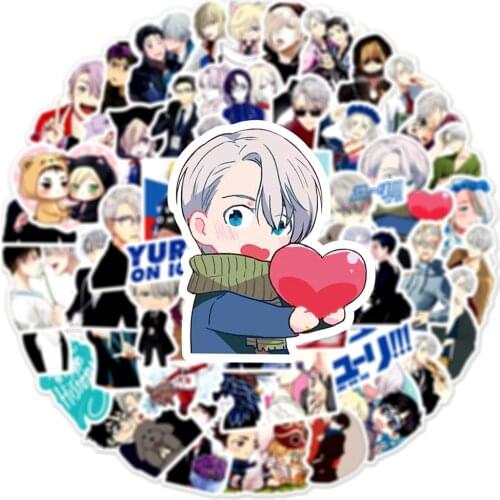50Pcs/Pack Japanese Anime YURI!!! On ICE Graffiti Stickers For DIY Motorcycle Luggage Laptop Bicycle Skateboard Pegatinas Decal